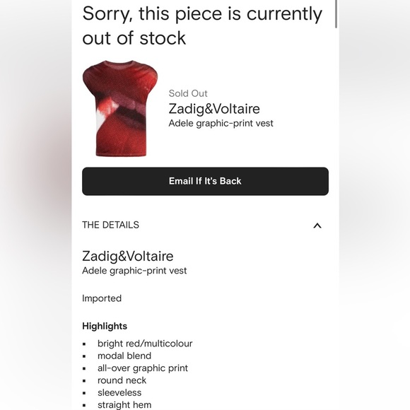 Zadig & Voltaire Red Graphic Short Sleeve Tee size S - Picture 4 of 10